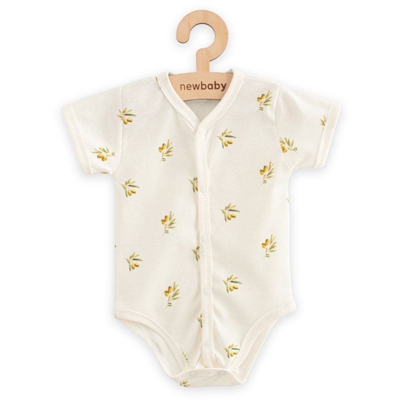 Dojčenské celorozopínacie body s krátkym rukávom z organickej bavlny New Baby Olivy 62 (3-6m) 1