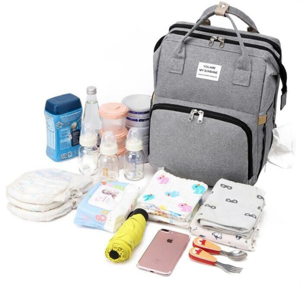 Mommy batoh pre mamičky sivá 2