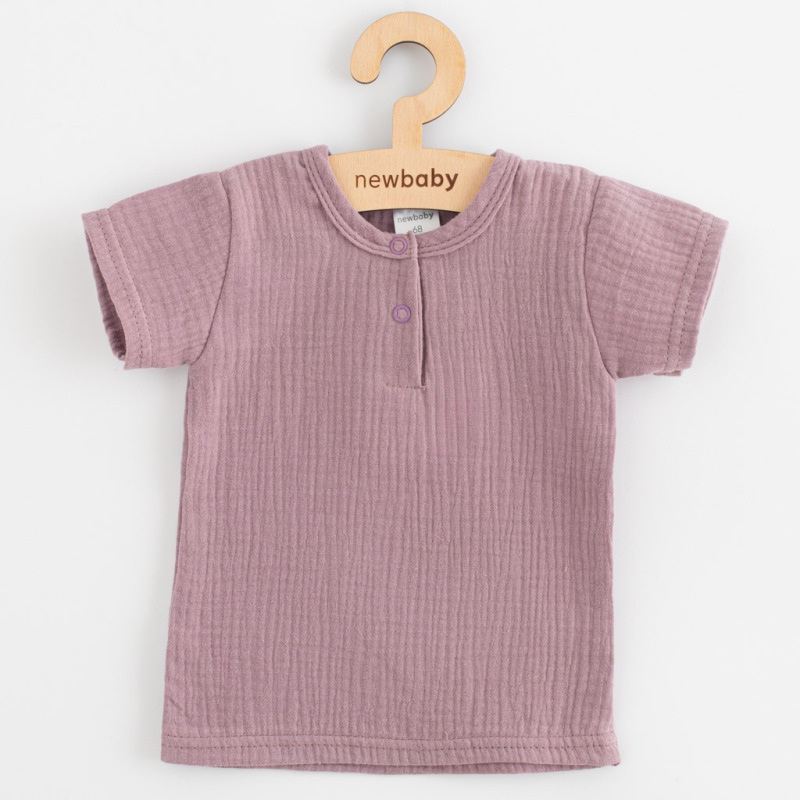 Kojenecká mušelínová súprava tričko a nohavice New Baby lavender 62 (3-6m) 2