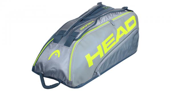 Head Tour Team Extreme 9R Supercombi 2021 taška na rakety šedá-žltá