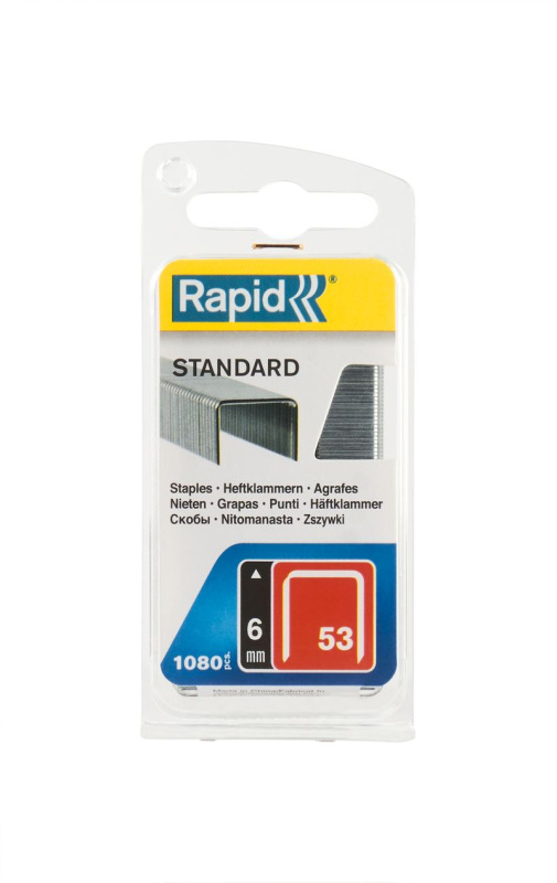 Spony RAPID 53 STANDARD, 6 mm, sponky do sponkovačky, bal. 1080 ks