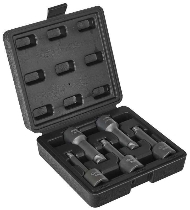 Sada 1/2" vyťahovačov zalomených skrutiek a čapov 8-16 mm, 5-dielna, GEKO 8