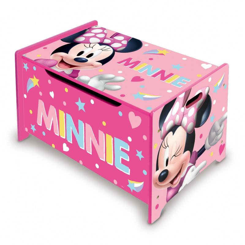 ARDITEX Detský drevený nábytok 2v1 MINNIE MOUSE Lavica / Box na hračky, WD13979