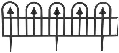 Ohrada Gardens F709, 78x34 cm, plastová, čierna, mini dekoračný plot, bal. 4 ks