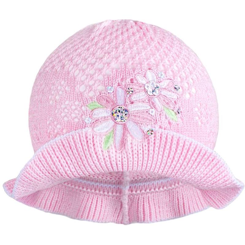 Pletený klobúčik New Baby ružovo-biely 104 (3-4r)