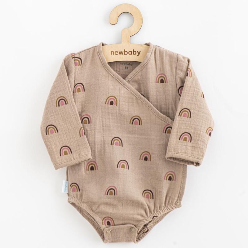 Dojčenské mušelínové body s bočným zaviazovaním New Baby Rainbow 62 (3-6m)