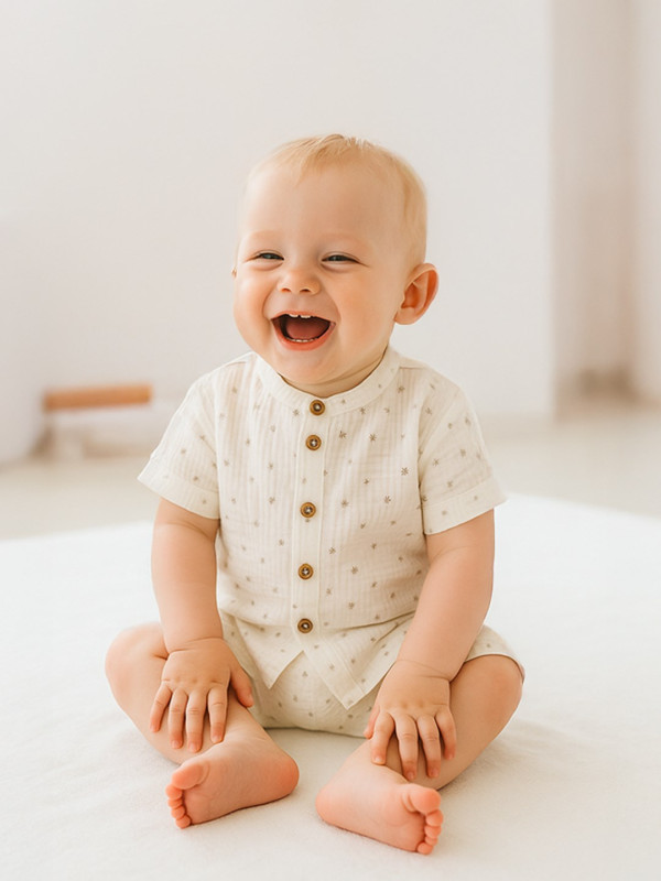 Dojčenská mušelínová košeľa s kraťasmi New Baby Arthur 56 (0-3m) 2