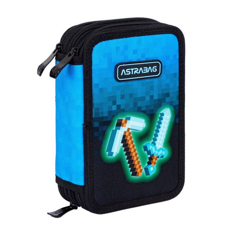 Trojposchodový peračník s náplňou AstraBAG BLUE PIXEL, AC31, 503024055 1