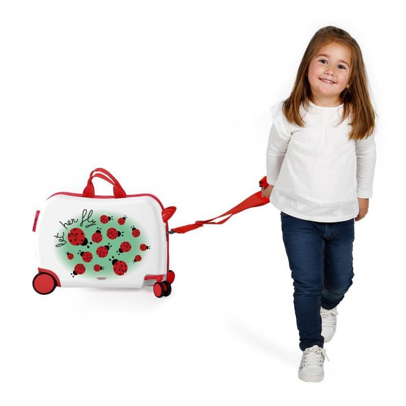 JOUMMA BAGS Detský cestovný kufor na kolieskach / odrážadlo HAPPY TRAVEL Lienky, 3729862