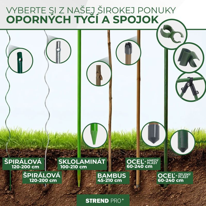 Tyč CountryYard S279, 180 cm, 7.9 mm, zelená, oporná, sklolaminát 6