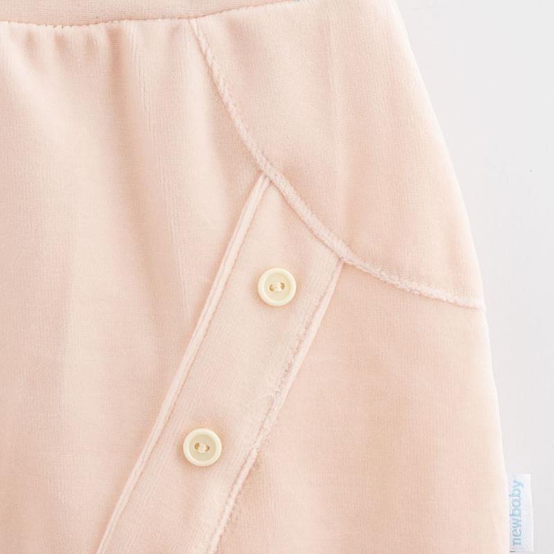 Dojčenské semiškové tepláky New Baby Suede clothes svetlo ružová 80 (9-12m)