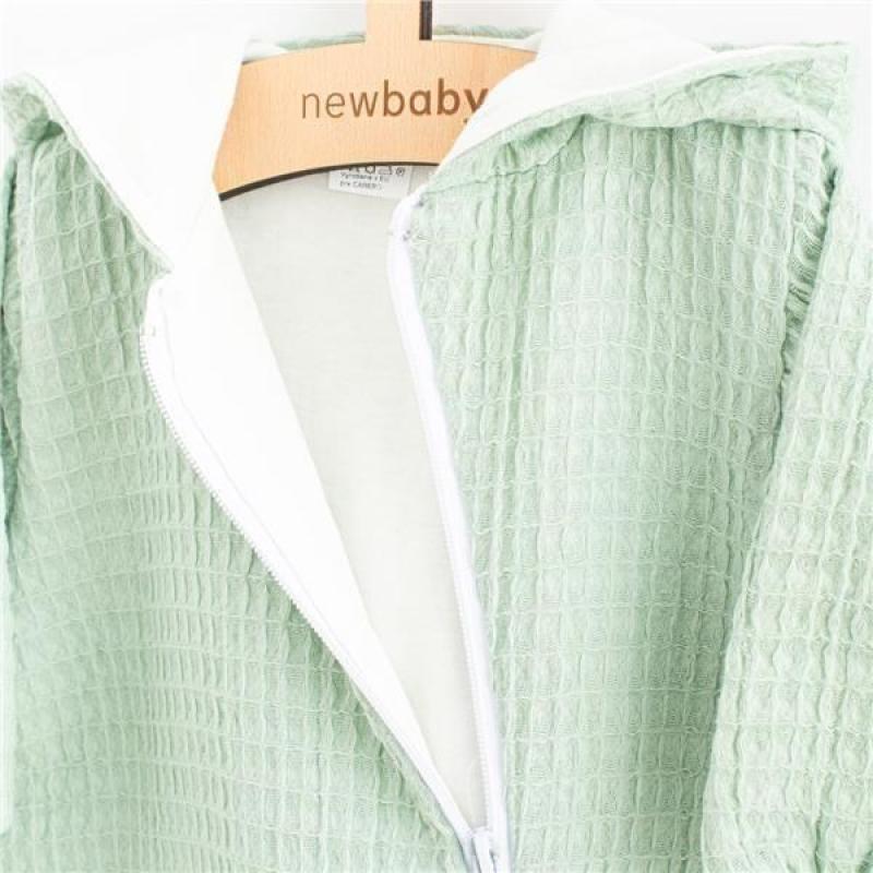 Dojčenský mušelínový overal s kapucňou New Baby Comfort clothes šalviová 80 (9-12m)