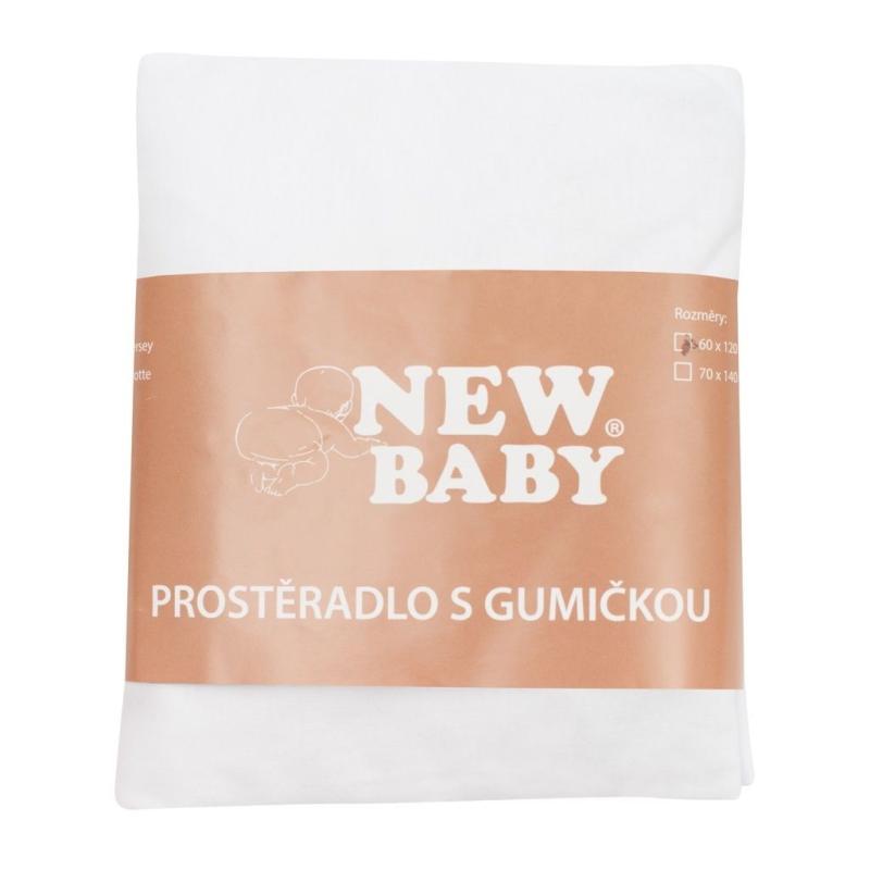 Jersey prestieradlo do postieľky New Baby 120x60 biele