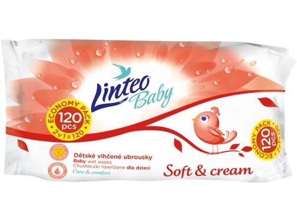 Vlhčené obrúsky Linteo Baby 120 ks Soft and cream