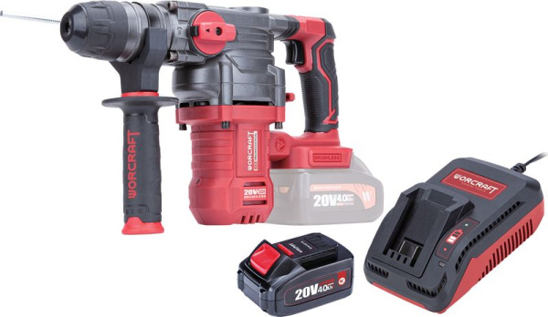 Kladivo Worcraft CRH-S20LiBDM, 20V Li-ion, ShareSYS, SDS+ 4,5J, bezuhlíkové, SET 1x akumulátor 4.0Ah