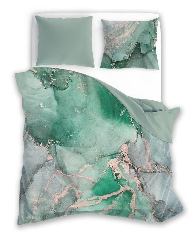 FARO Francúzske obliečky bavlnený satén Minerál Light green 220/200, 2x70/80