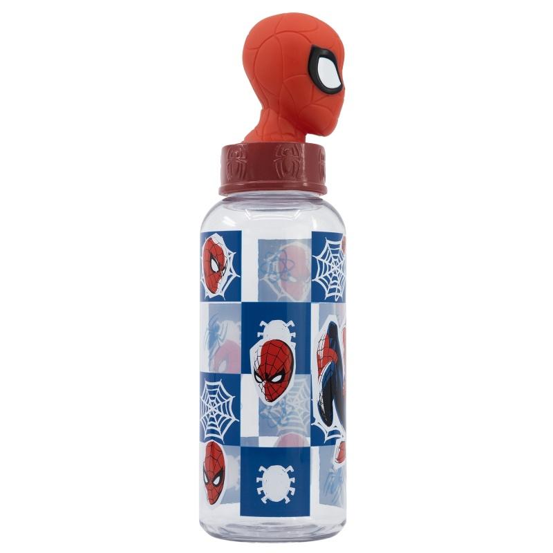 STOR Plastová 3D fľaša s figúrkou Spiderman, 560ml, 74859