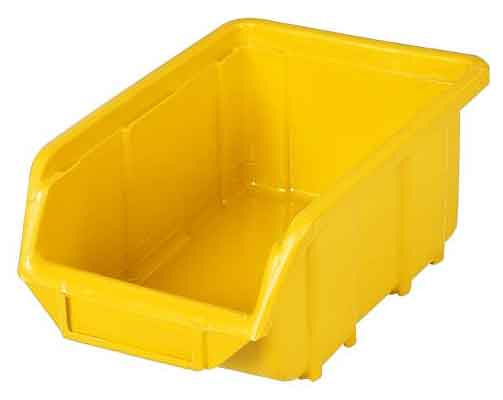 Zásobník plastový žltý, dĺžka 34,5 cm x šírka 24,4 cm x výška 15,5 cm