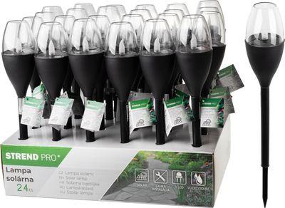 Lampa Strend Pro Garden, plast, efekt plameňa, solárna, 6,5x40 cm, 1x LED, Sellbox 24 ks