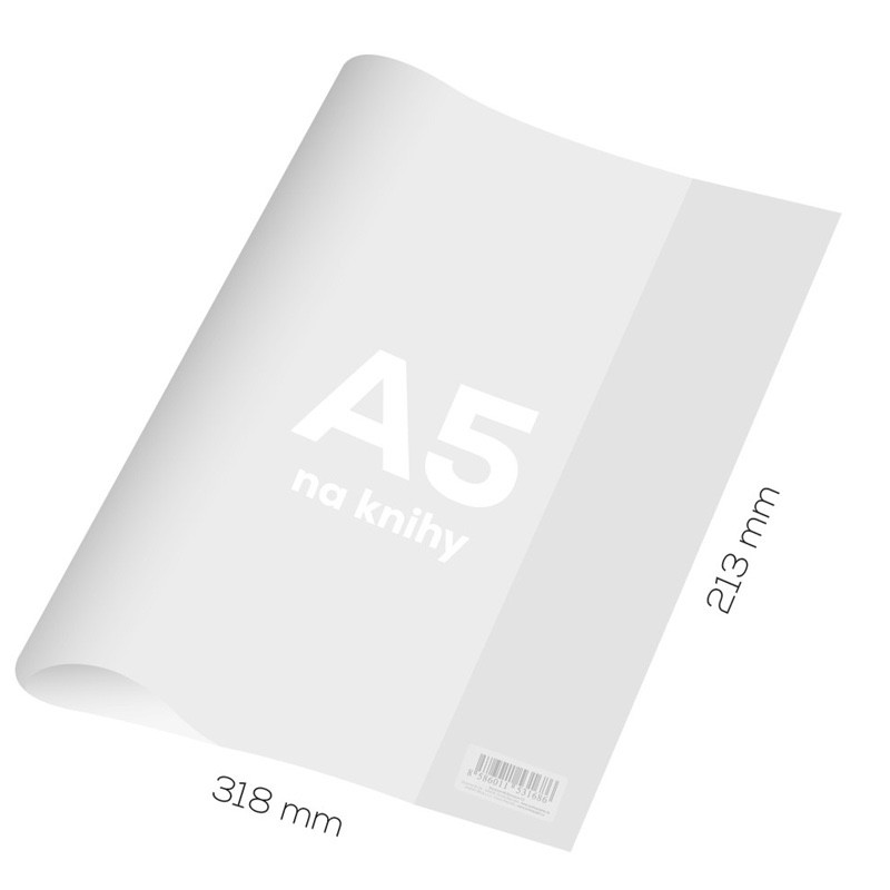 Obal na knihu A5 PVC 318x213 mm, hrubý/transparentný