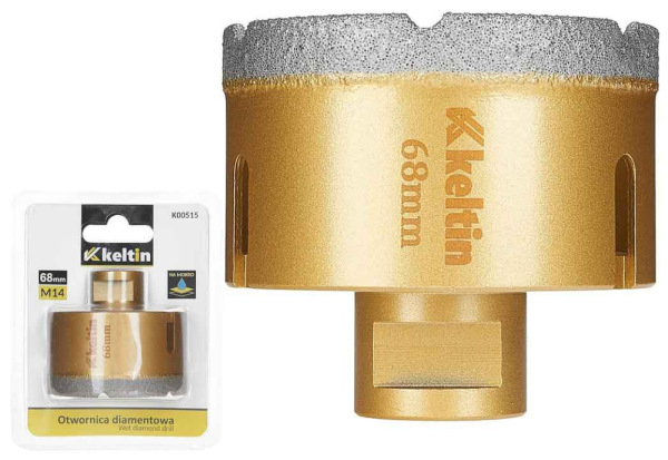 Vrták diamantový korunkový, závit M14 do uhlovej brúsky priemer 68 mm, GEKO 2