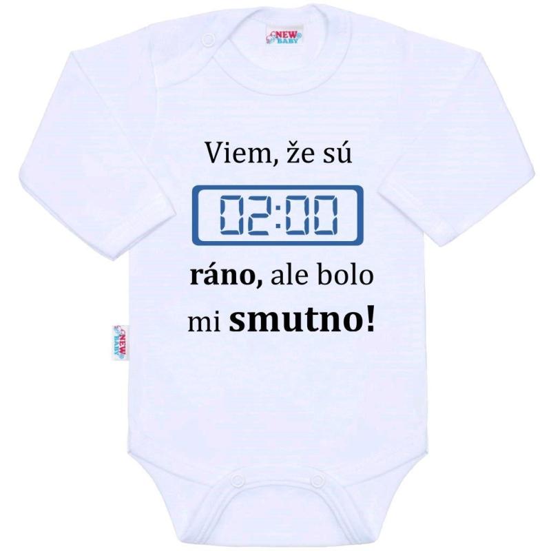 Body s potlačou New Baby 02:00 hodiny ráno 80 (9-12m)