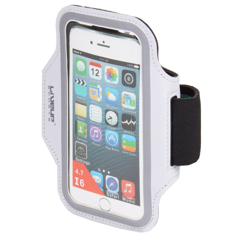 Športové puzdro pre mobilný telefón na paži biela