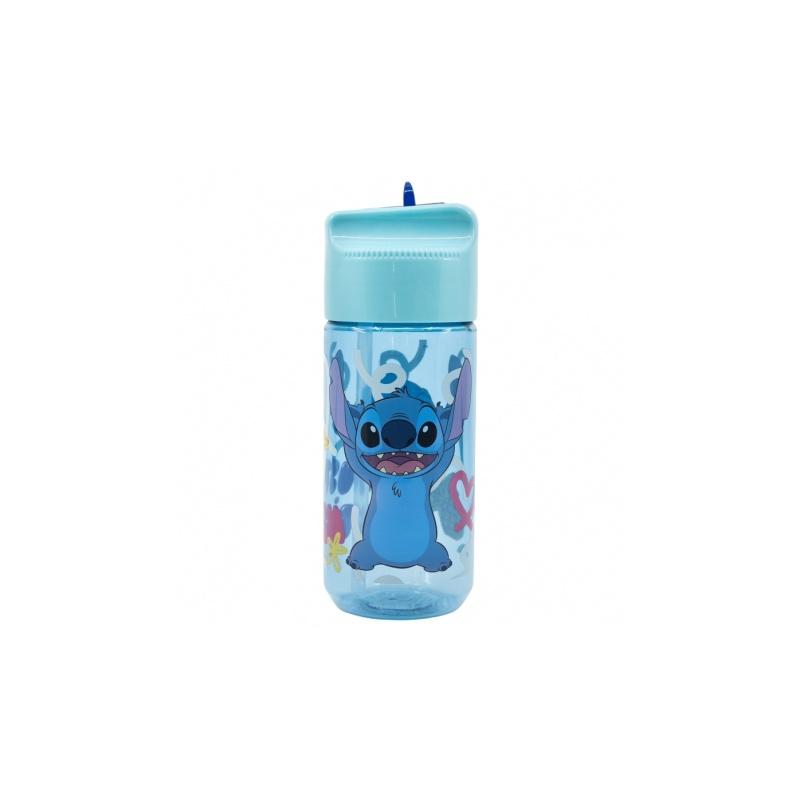 Plastová fľaša s výsuvnou slamkou Lilo & Stitch, Transparent Tritan, 430ml, 75036