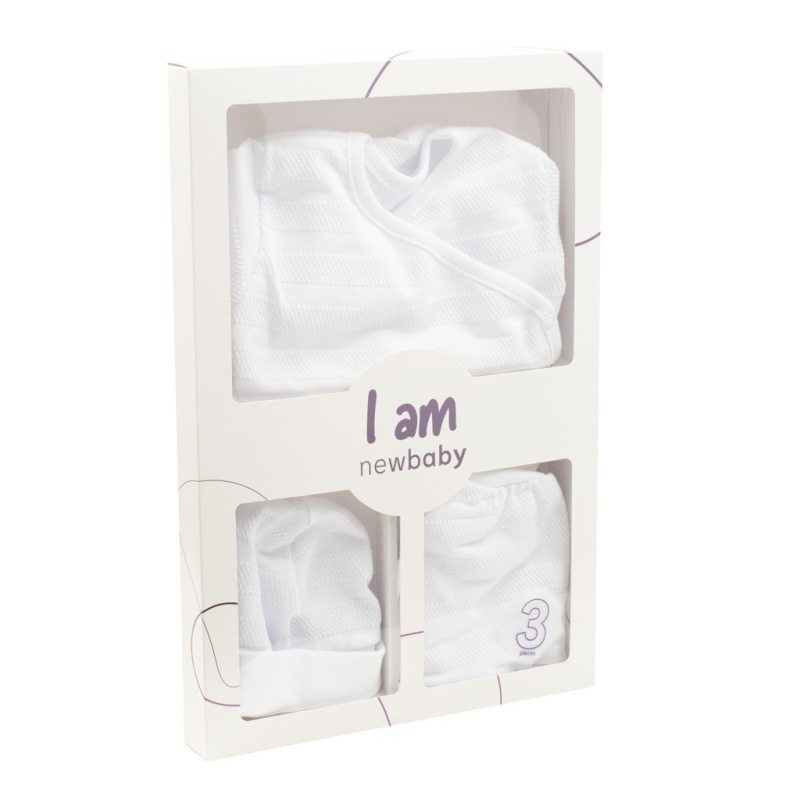 3-dielna dojčenská súpravička do pôrodnice New Baby I AM biela 62 (3-6m) 4