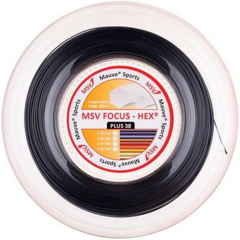 MSV Focus HEX Plus 38 tenisový výplet 200 m čierna, 1,15mm