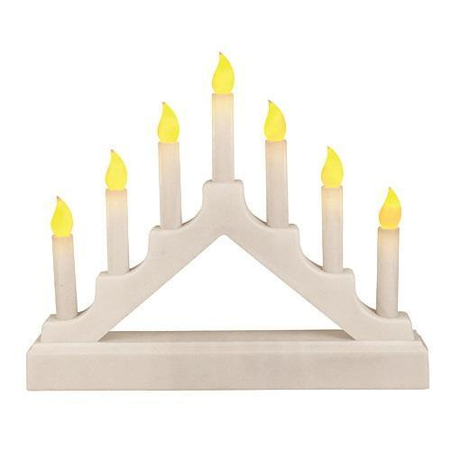 Svietnik MagicHome Vianoce, 7 LED, 2xD, časovač, plápolanie plameňa
