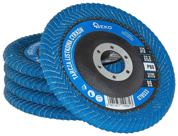 Brúsny lamelový kotúč na zvary 125 x 22,2 zrno 80 ZIRKON, GEKO 5
