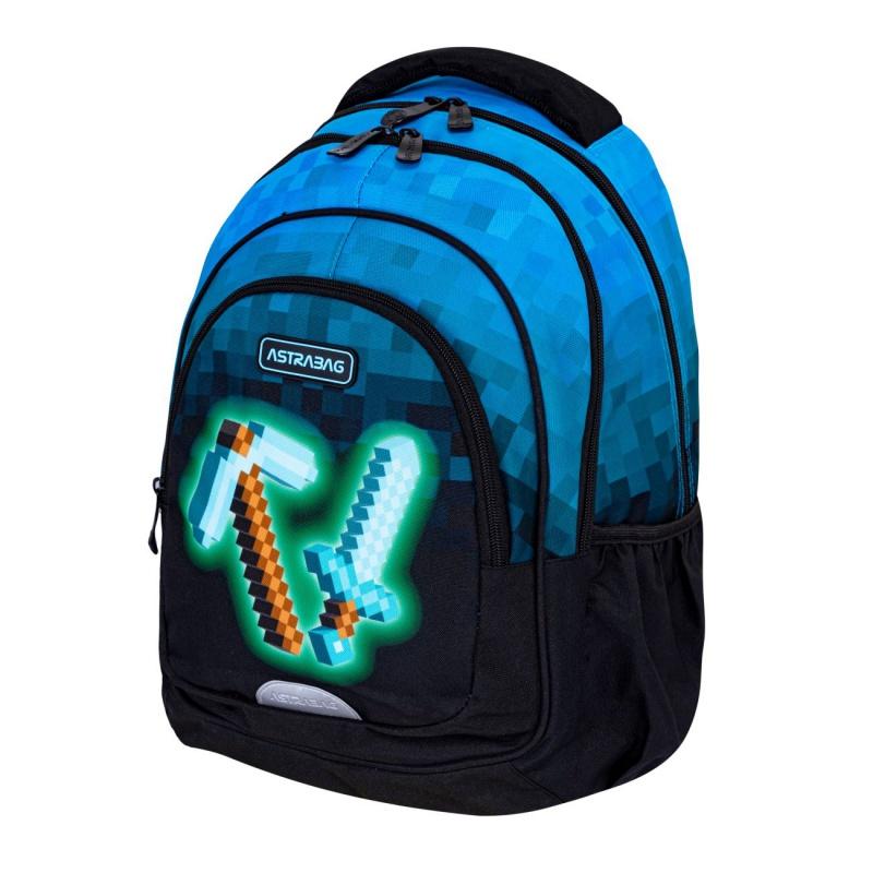 Školský batoh pre prvý stupeň AstraBAG BLUE PIXEL, AB330, 502024092