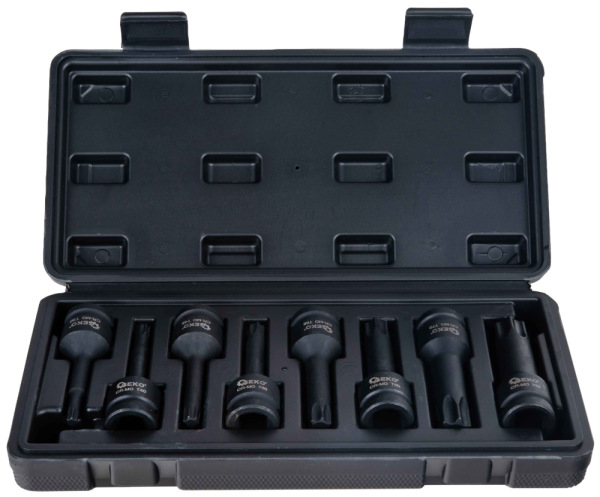 Sada úderových TORX hlavíc 1/2", T30 - T80, 8-dielna, GEKO 1