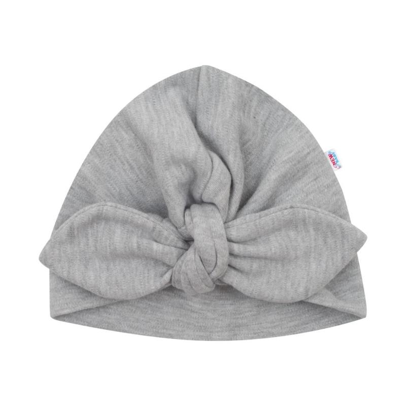 Dojčenské šatôčky s čiapočkou-turban New Baby Little Princess sivé 80 (9-12m)
