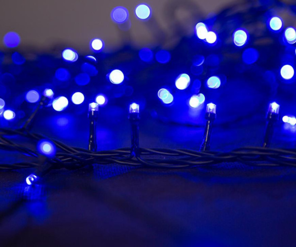 Reťaz MagicHome Vianoce Serpens, 100 LED modrá, 8 funkcií, 230 V, 50 Hz, s adapterom, IP44, exteriér