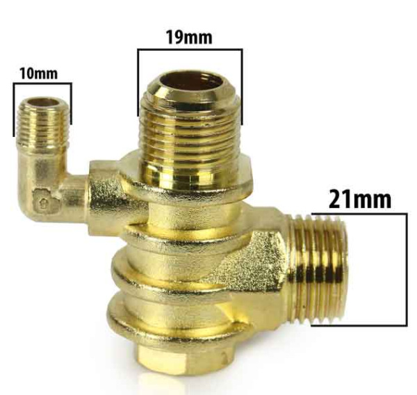 Spätný ventil na kompresor, rozmery závitov 9,8 x 19 x 20,8 mm MAR-POL 2