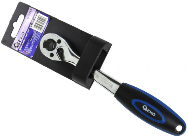 Račňa trojitá 1/4", 3/8", 1/2" 72 zubová, celokovová, GEKO 1