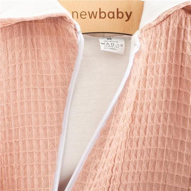 Dojčenský mušelínový overal s kapucňou New Baby Comfort clothes ružová 68 (4-6m)