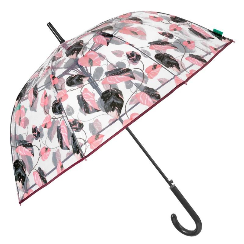 Dámsky priehľadný dáždnik s motívom listov Perletti, 61cm, 26390