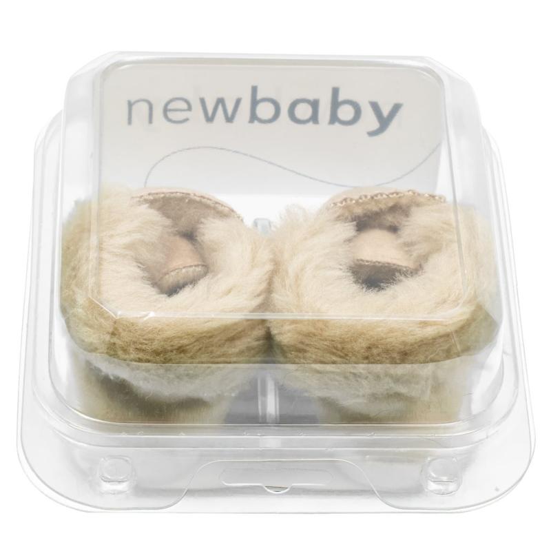 Dojčenské zimné semiškové capačky New Baby 0-3 m svetlo hnedé 0-3 m