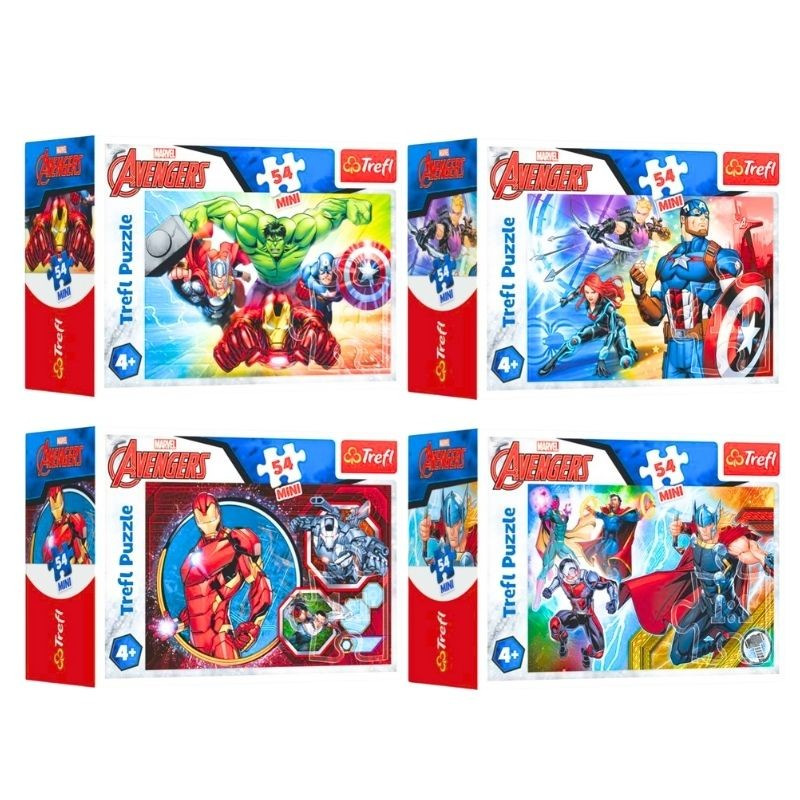 Minipuzzle Avengers 54 dielikov - 4 druhy