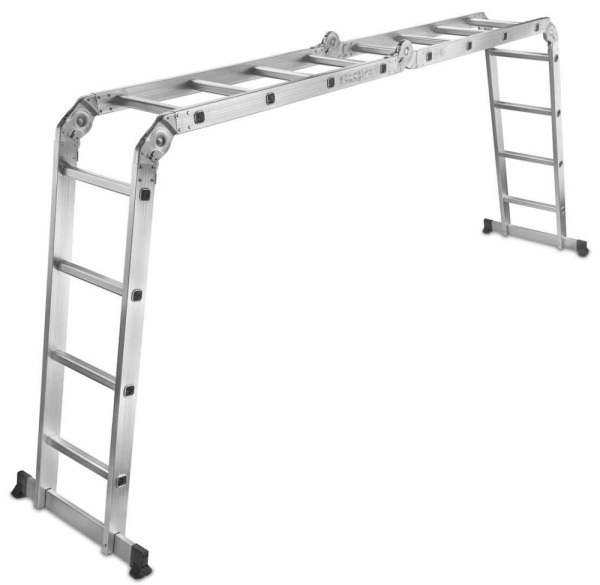 Rebrík štvordielny kĺbový 4 x 4 priečok, 470 cm, 12,2 kg, GEKO 2