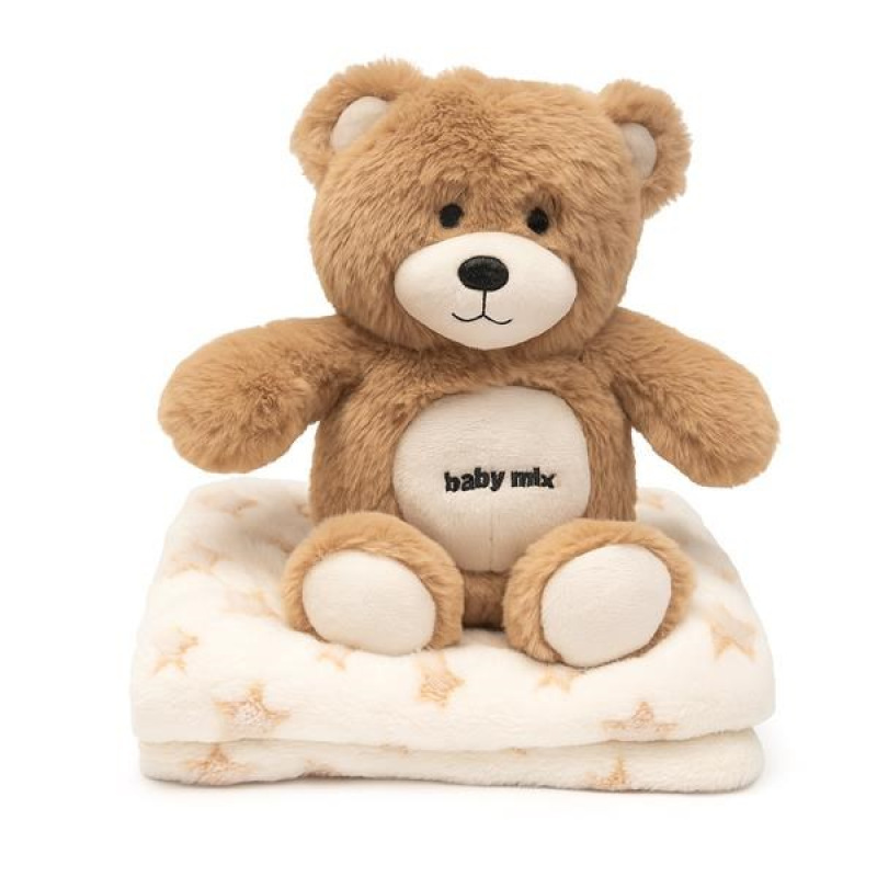 Darčeková súprava Baby Mix – hnedý medvedík s dečkou 0- 12 m 1