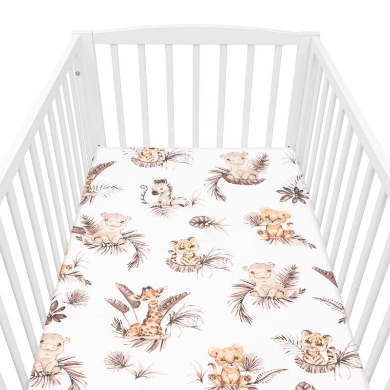 Bavlnené prestieradlo do postieľky New Baby Safari 120x60 cm