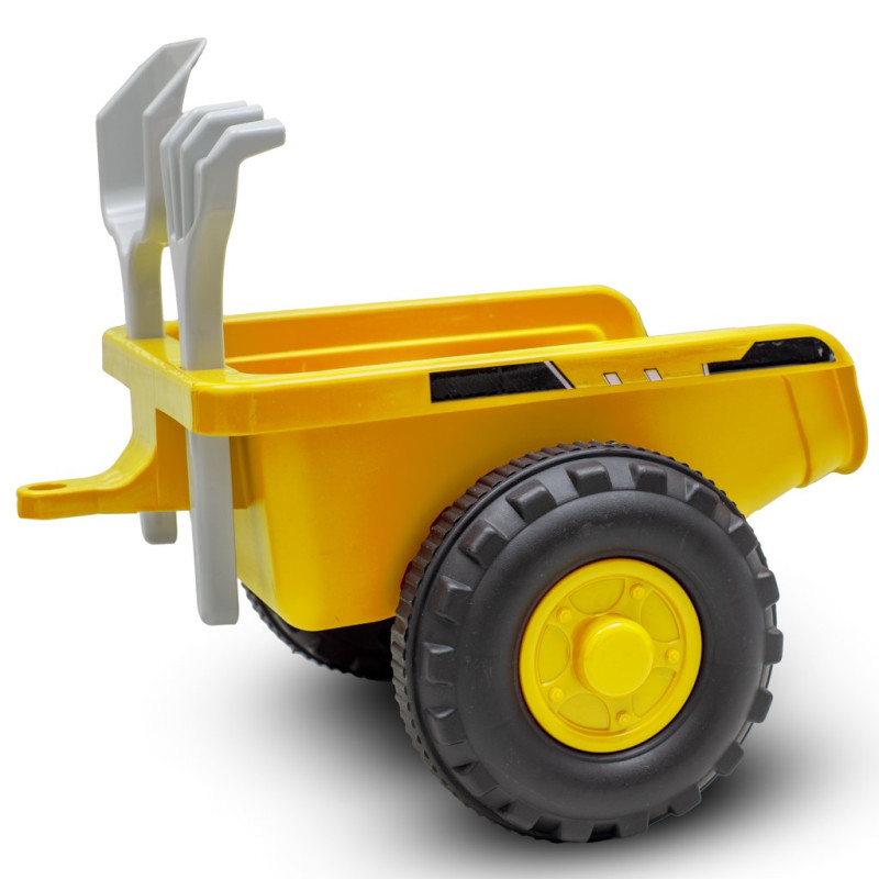 Detské odrážadlo traktor s vlečkou a náradim Baby Mix Benny žltý 2