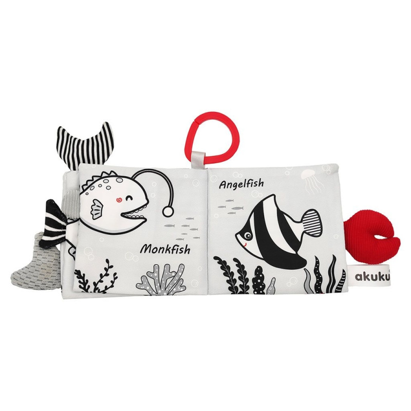 Detská senzorická kontrastná knižka Akuku More 3