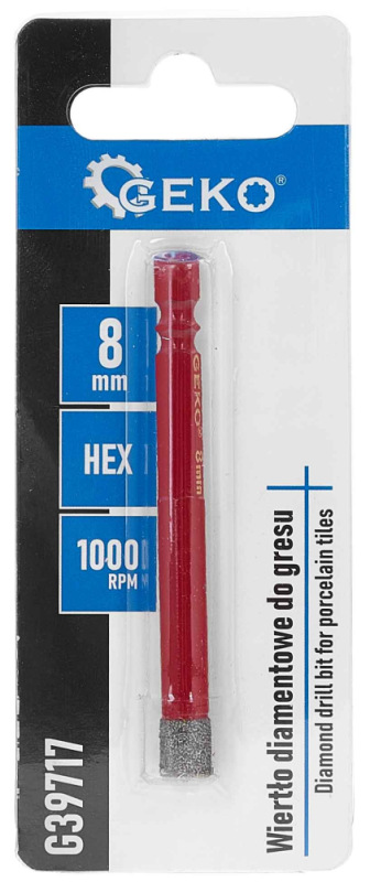 Diamantový vrták do gresu 8 mm, upnutie 6-HRAN, GEKO 1