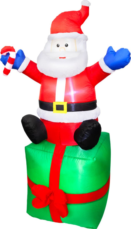 Dekorácia MagicHome Vianoce, Santa, 3xLED biela, IP44, 100x84x180 cm