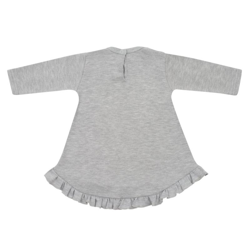 Dojčenské šatôčky s čiapočkou-turban New Baby Little Princess sivé 80 (9-12m)